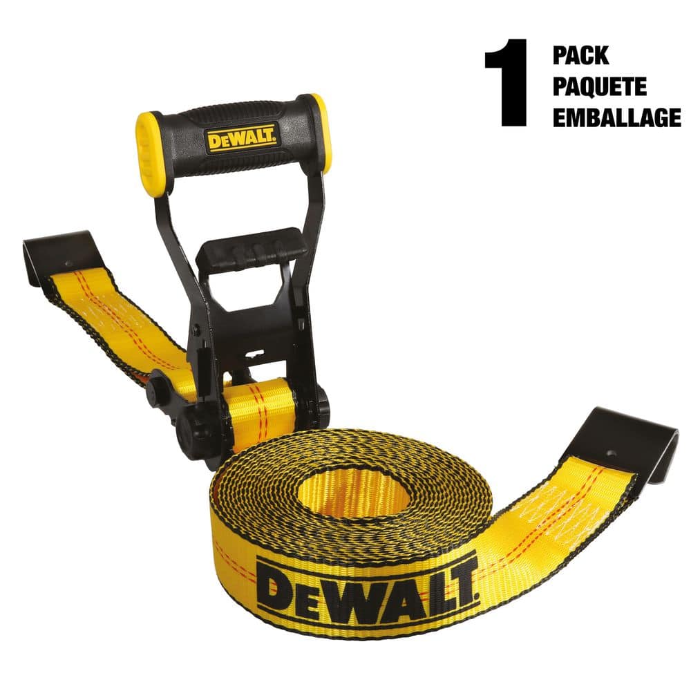2 in. x 27 ft. Heavy-Duty Ratchet Tie-Down Strap w/Flat Hooks, 10,000 lbs. 