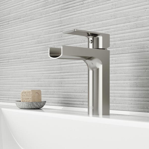 Ileana Single Handle Single-Hole Bathroom Faucet in Brushed Nickel