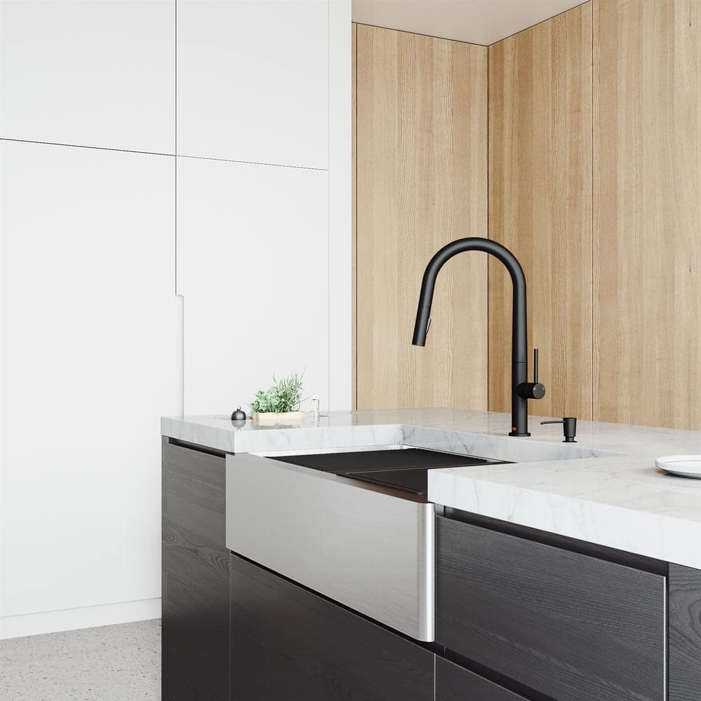 Oxford 36" Stainless Steel Farmhouse Kitchen Sink with Workstation