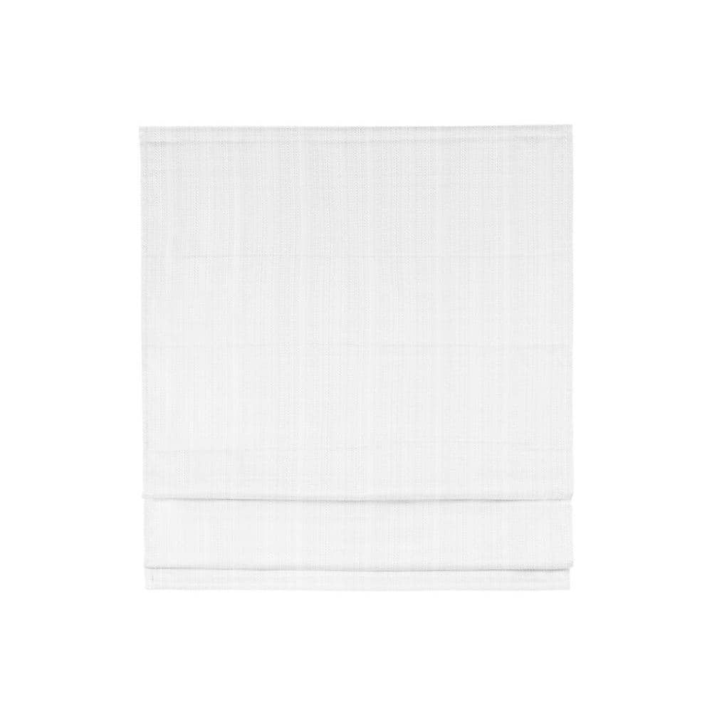 Colm White Cordless Basketweave Polyester Room Darkening Roman Shade 31 in.
