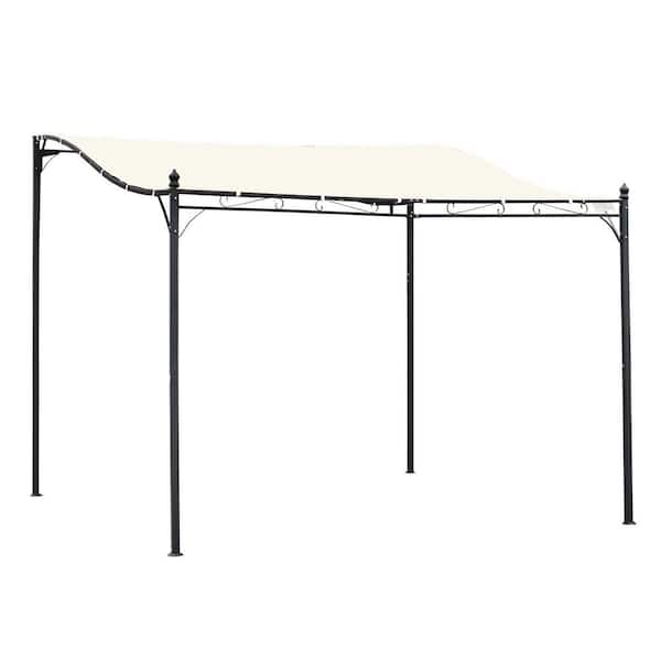 Otryad 10 ft. x 10 ft. Steel Outdoor Pergola Gazebo, Patio Canopy with Weather-Resistant Fabric and Drainage Holes
