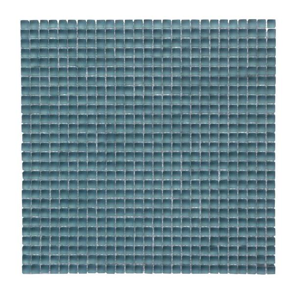 Solistone Atlantis Dorado Blue 11-3/4 in. x 11-3/4 in. x 6.35 mm Frosted Glass Mosaic Wall Tile (9.58 sq. ft. / case)