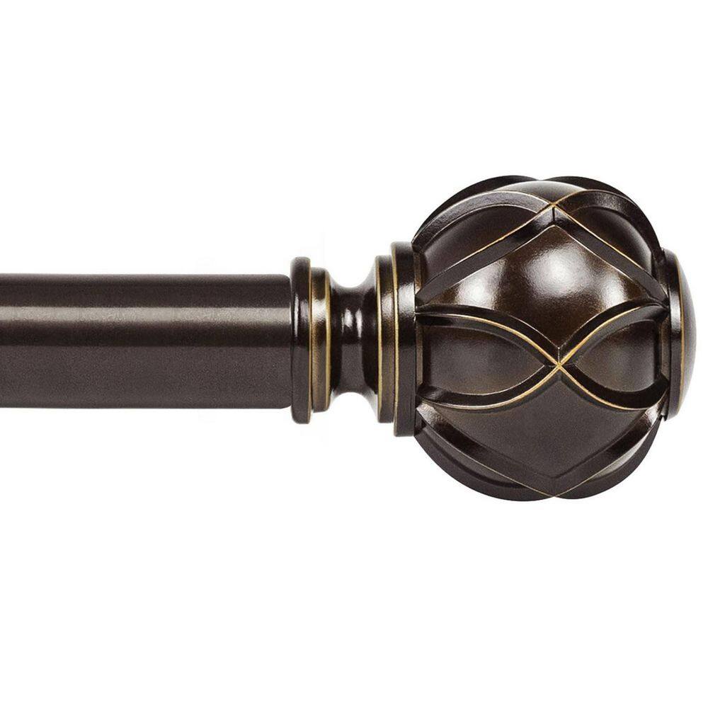 72 in. to 144 in. Adjustable Curtain Rod in Antique Bronze with Netted Texture Finials for Windows, 7/8 in. Drapery Rod price history on PriceWatchPro