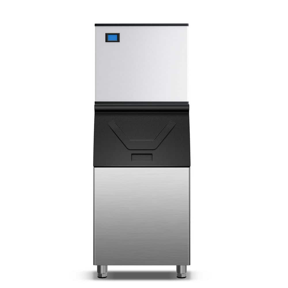 Commercial Ice Maker 500 lb./24 H Freestanding Ice Maker Machine with 350 lb. Storage, Stainless Steel