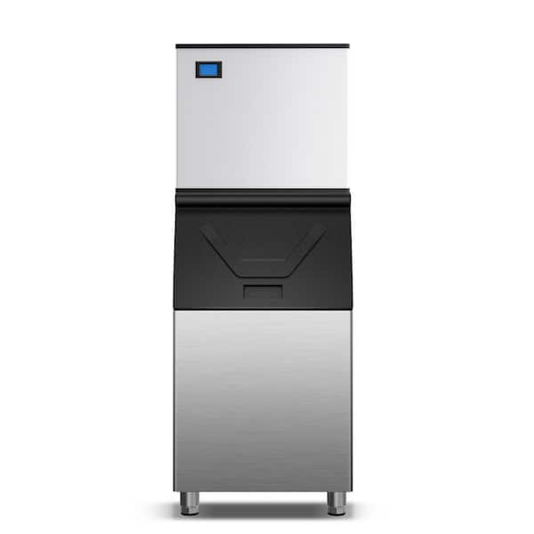 Velivi Commercial Ice Maker 500 lb./24 H Freestanding Ice Maker Machine with 350 lb. Storage, Stainless Steel