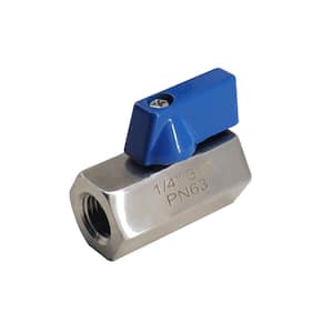 1 in. 316 Stainless Steel 1000 PSI F/F Uni-Body Thread Reduced Port Sanitary Mini Ball Valve Blow Out Proof Stem