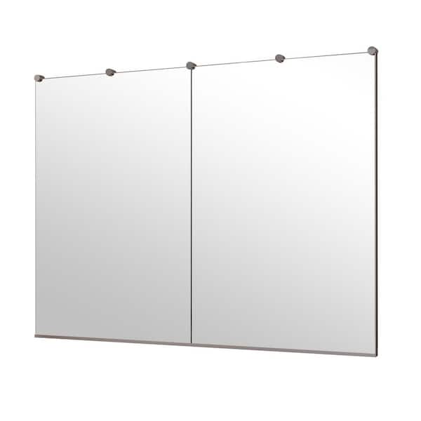 48 in. W x 32 in. H Rectangular Frameless Wall Mirror Gym Mirror Dance Mirror Bathroom Vanity Mirror