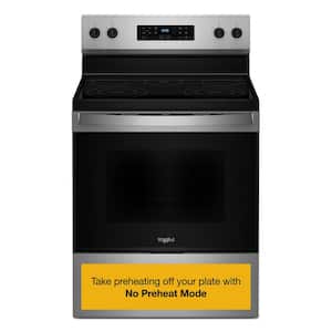 30 in. 5-Burner Elements Freestanding Electric Range in Stainless Steel with Dual Elements and No Preheat Mode