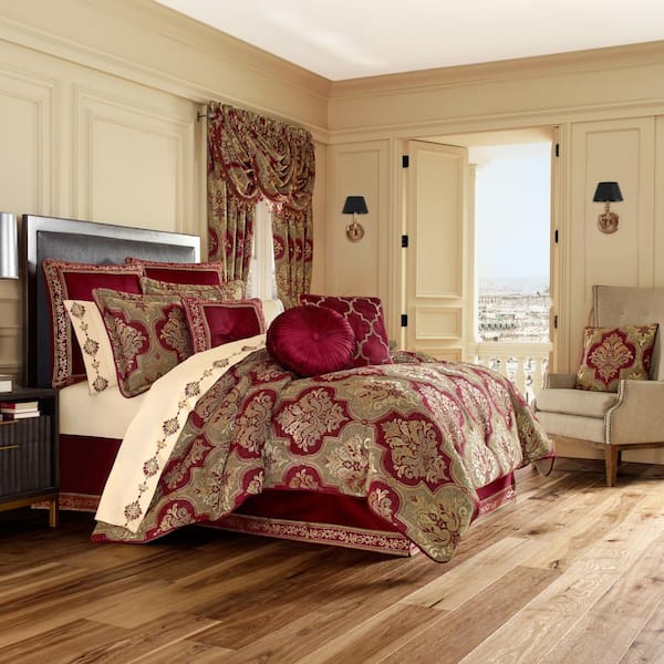 Unbranded Matilda 4Pc. Crimson Polyester Queen Comforter Set 96 X 92"