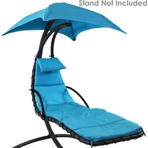 27 in. x 88.5 in. Replacement Outdoor Chaise Lounge Cushion with Umbrella in Teal