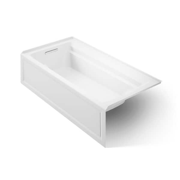 Archer 72 in. Left-Hand Drain Rectangular Apron Front Air Bath Bathtub in White