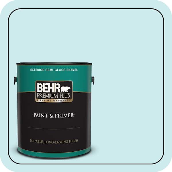 BEHR PREMIUM PLUS 1 gal. #520C-2 Fountain Spout Semi-Gloss Enamel Exterior Paint & Primer