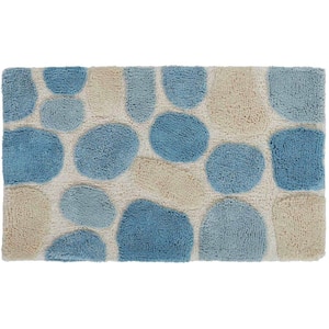 Pebbles Aquamarine 20 in. x 32 in. Cotton 2-Piece Bath Rug Set