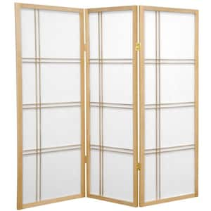 4 ft. Short Double Cross Shoji Screen - Natural - 3 Panels