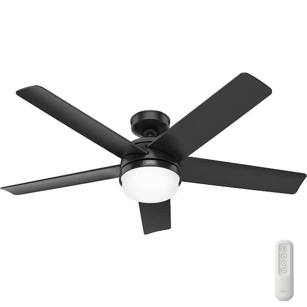 Hunter Yuma 52 in. Indoor/Outdoor Matte Black Ceiling Fan with Remote and Light Kit