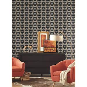 45 sq ft Reclining Cheetahs Black Peel and Stick Non-woven Wallpaper