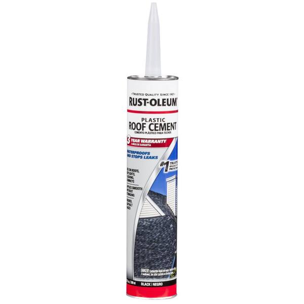 RustOleum 10.1 oz. All Weather Black Plastic Cement Roofing Adhesive301826 The Home Depot