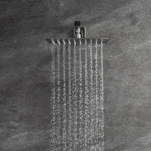 1-spray with 2 GPM 10 in. Square Wall Mounted Dual Shower Head and Handheld Shower Head Shower System in Brushed Nickel