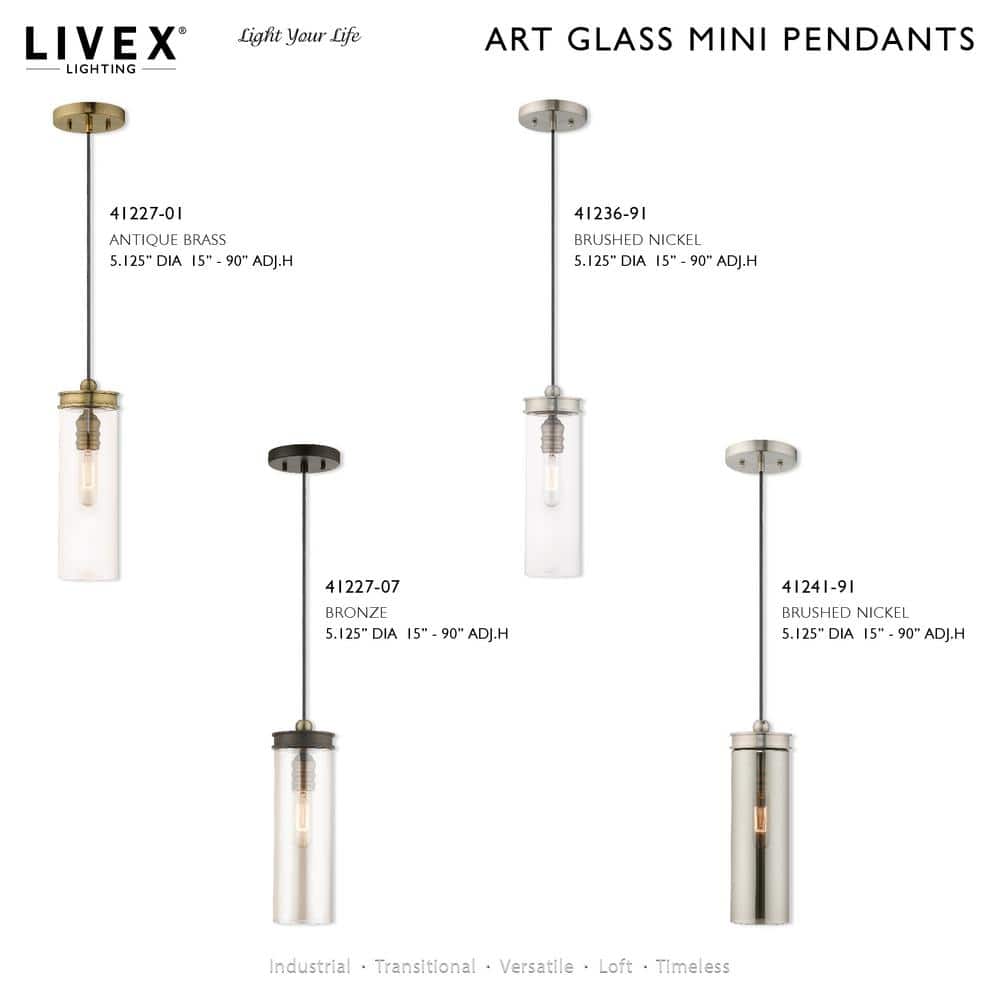 Modern Mini LED Pendant in Brushed Nickel with Clear Glass