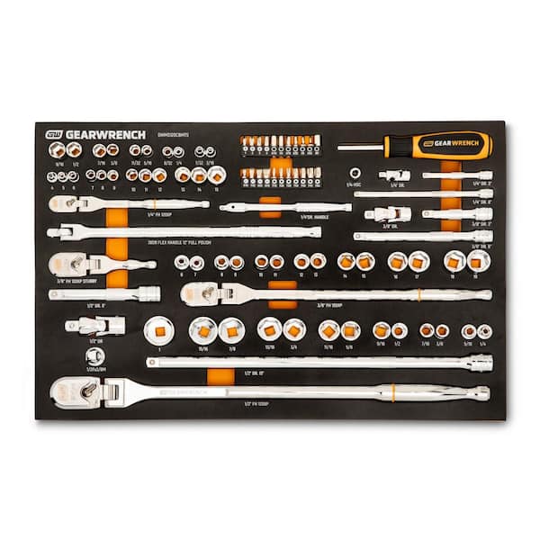 1/4 in. 3/8 in. and 1/2 in. Drive 120XP Mechanics Tool Set in Foam Tray (89-Piece)