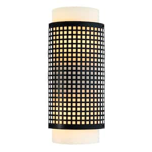 Checkered 2 Light Wall Sconce With Black Finish