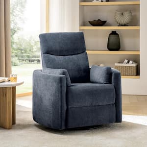 Flora Navy Contemporary Swivel Rocker Power Recliner