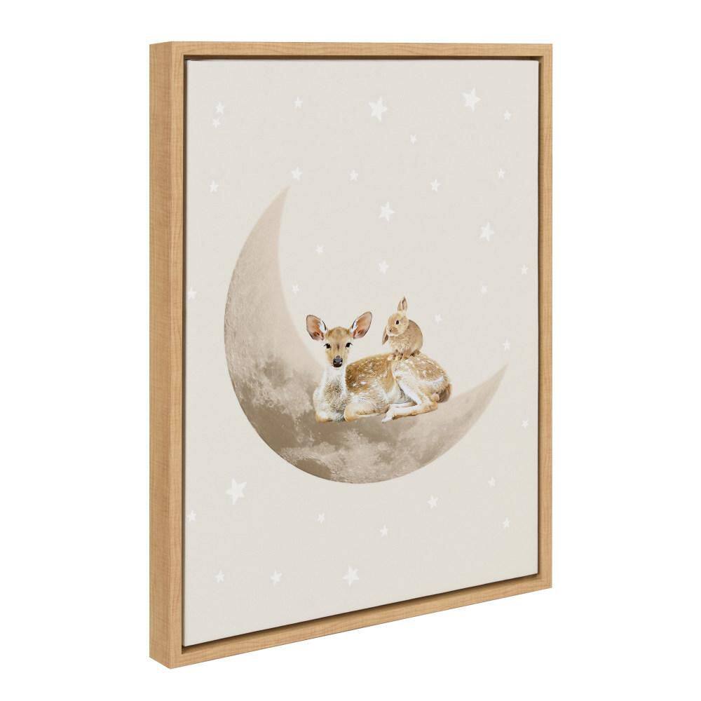 Sylvie "On the Moon" by July Art Prints Natural Framed Art Print 18 in. x 24 in.