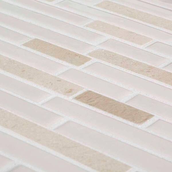 Apollo Tile Skosh Butter Beige 11-1/2-in x 11-1/2-in Glossy Glass Uniform Squares Floor and Wall Tile (18.69-sq. ft/ Carton)