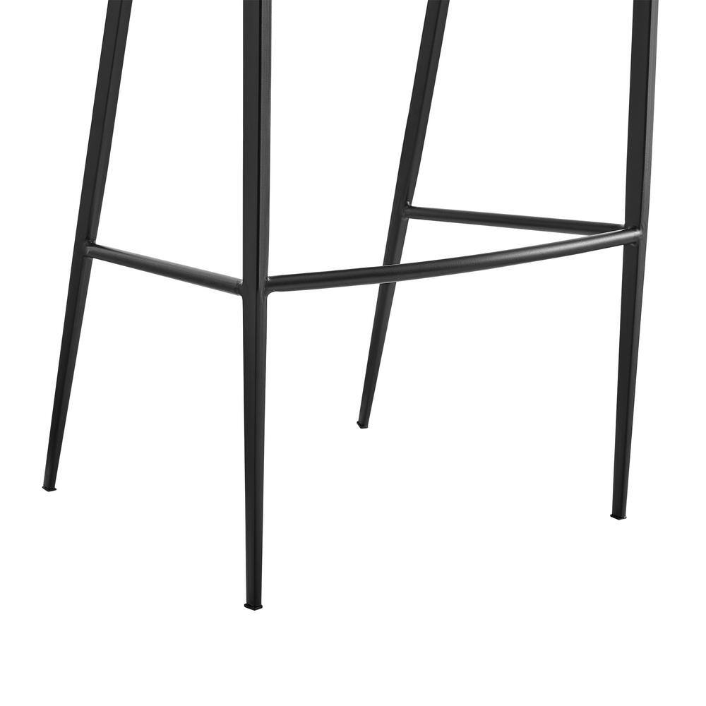 Ramona 30" Beige Faux Leather and Black Metal Bar Stool