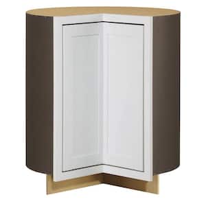 Westfield Feather White Shaker Stock Lazy Suzan Corner Base Kitchen Cabinet (36 in. W x 23.75 in. D)