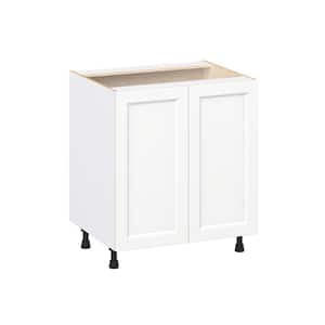 Laramie 30 in. W x 24 in. D x 34.5 in. H Assembled Full Height Doors Base Kitchen Cabinet in Painted Bright White