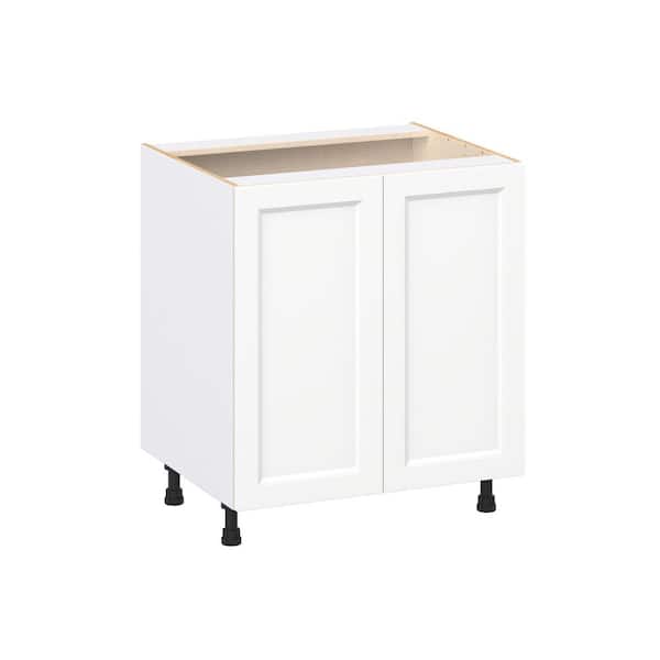Laramie 30 in. W x 24 in. D x 34.5 in. H Assembled Full Height Doors Base Kitchen Cabinet in Painted Bright White