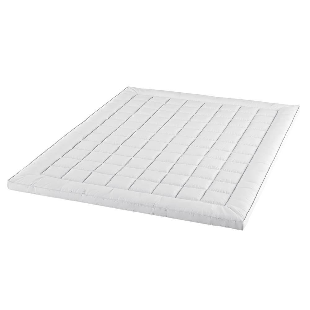 Twin Size White Down Alternative Mattress Topper with Microfiber Cover
