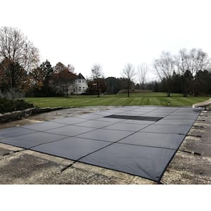 18 ft. x 36 ft. Rectangle Solid Gray In Ground Pool Safety Cover, ASTM F1346 Certified