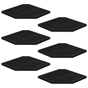 7 in. W x 7 in. D Black Corner Shelf Wall Mount Floating Corner Shelves Set of 6 Decorative Wall Shelf