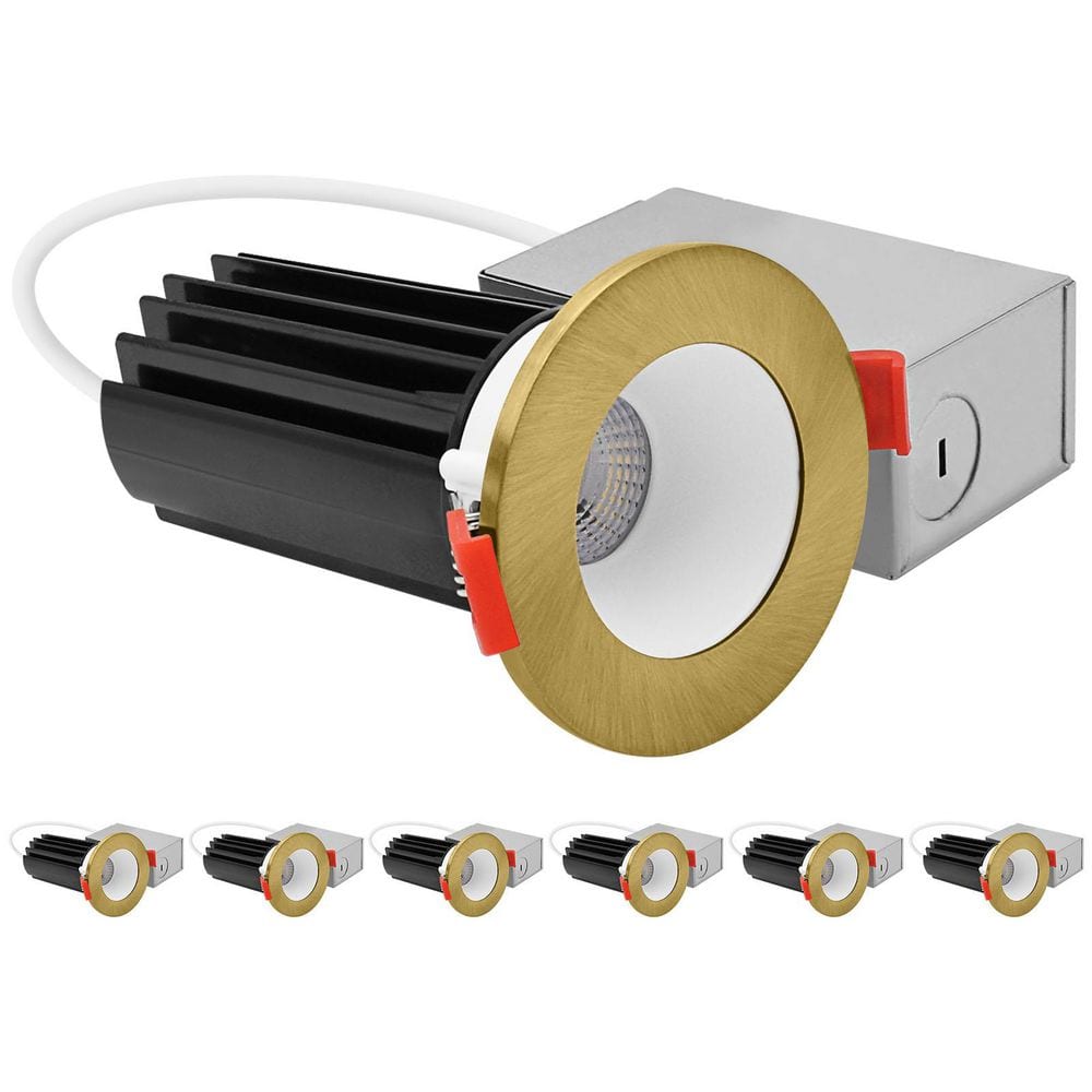 2 In. Integrated LED Recessed Canless Light with Brass Interchangeable Trim, 5CCT, 1000LM, 15W, CRI80, Dimmable 6 Pack price history on PriceWatchPro