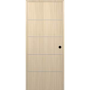 Optima 4H DIY-Friendly 36 in. x 96 in. Left-Hand Solid Core Loire Ash Composite Single Prehung Interior Door