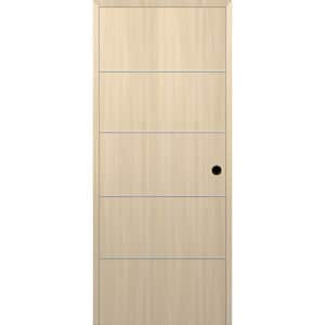 Optima 4H DIY-Friendly 28 in. x 84 in. Left-Hand Solid Core Loire Ash Composite Single Prehung Interior Door