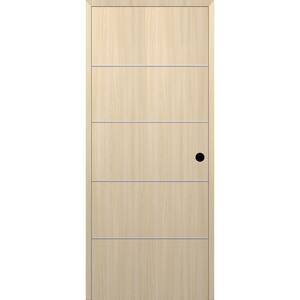 Optima 4H DIY-Friendly 36 in. x 84 in. Left-Hand Solid Core Loire Ash Composite Single Prehung Interior Door
