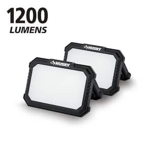 2-Pack Husky 1200 Lumens Rechargeable Magnetic Utility Light