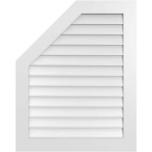 32 in. x 40 in. Octagonal Surface Mount PVC Gable Vent: Decorative with Standard Frame