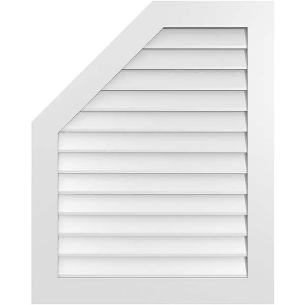 Ekena Millwork 32 in. x 40 in. Octagonal Surface Mount PVC Gable Vent: Decorative with Standard Frame