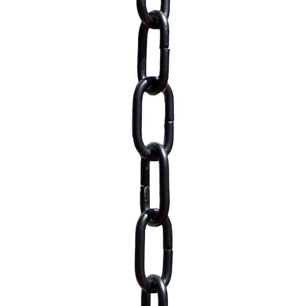8.5 ft. Aluminum Traditional Link Rain Chain (Black)