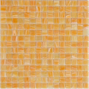 Celestial Glossy Buff Beige 12 in. x 12 in. Glass Mosaic Wall and Floor Tile (20 sq. ft./case) (20-pack)
