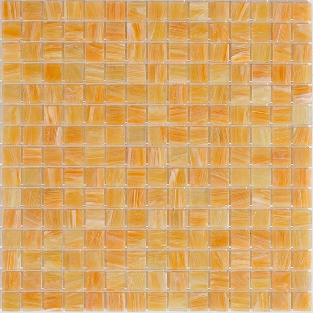 Celestial 12" x 12" Glossy Buff Beige Glass Mosaic Tile