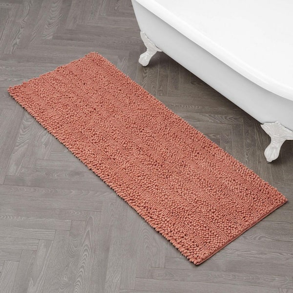 Laura Ashley Astor With TPR Backing 24 in. x 60 in. Coral Solid