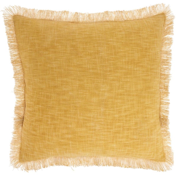 57 GRAND BY NICOLE CURTIS Nicole Curtis Yellow Removable Cover 22 in. x 22 in. Throw Pillow