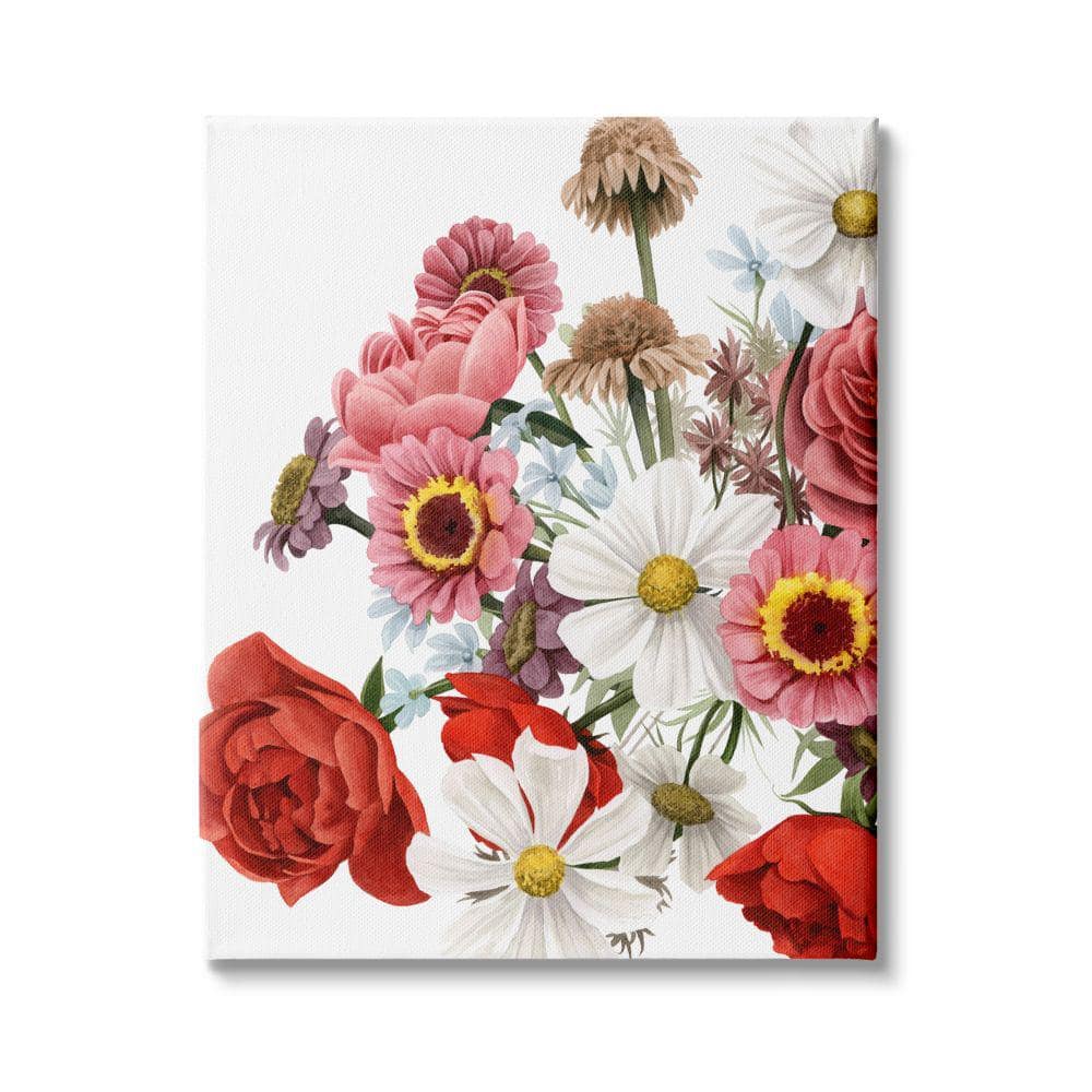 Stupell Industries Pink Rose Bouquet Fashion Style Bookstack by Amanda Greenwood Unframed Print Abstract Wall Art 13 in. x 19 in.