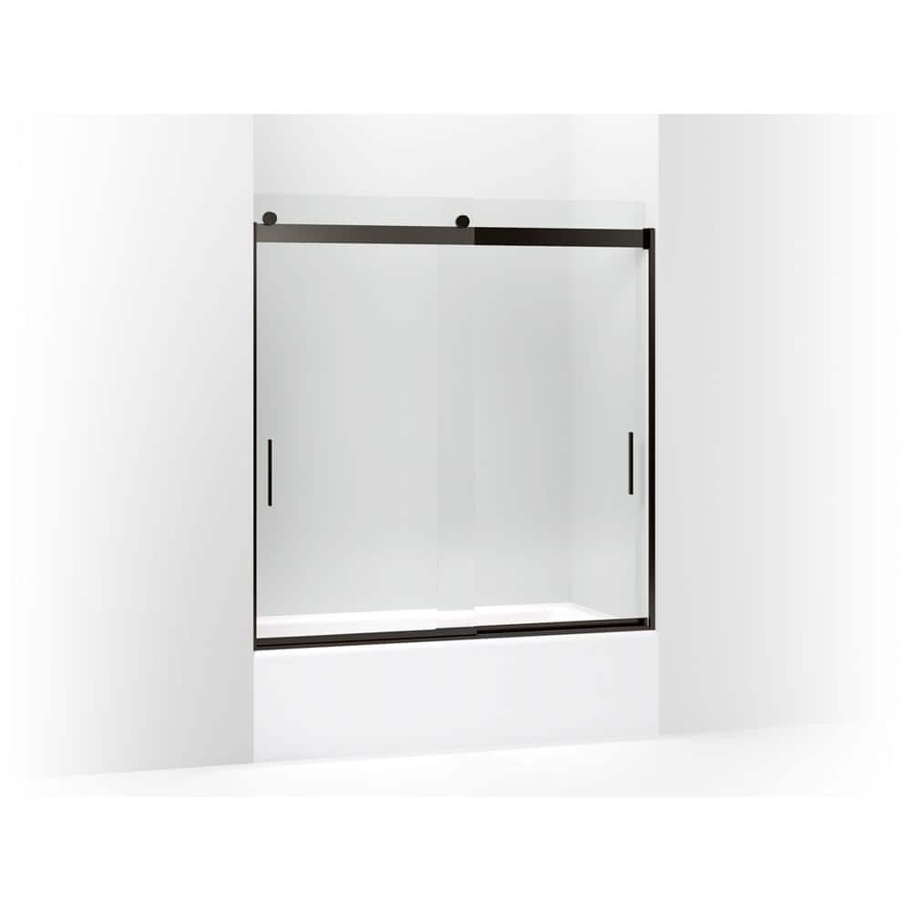 Levity 62" Frameless Sliding Tub Door in Anodized Dark Bronze