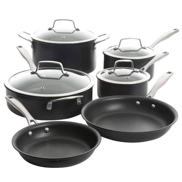 Kenmore Pro Pro Arbor Heights 10 Piece Nonstick Aluminum Cookware Set in Black